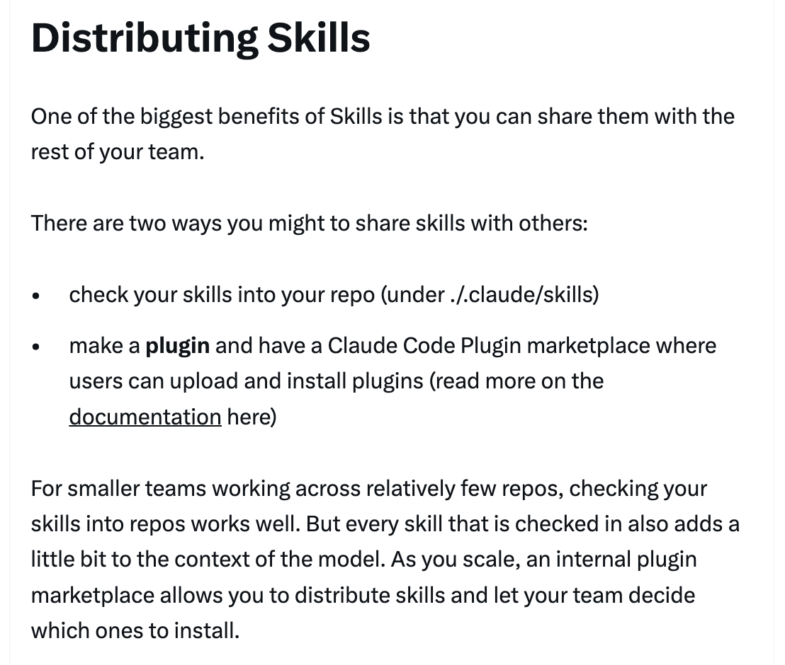 Distributing Skills