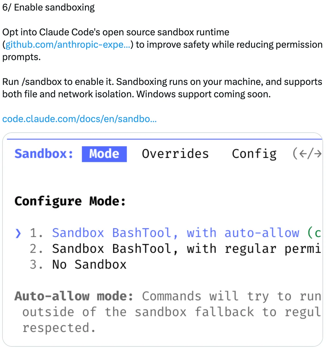Active le sandboxing